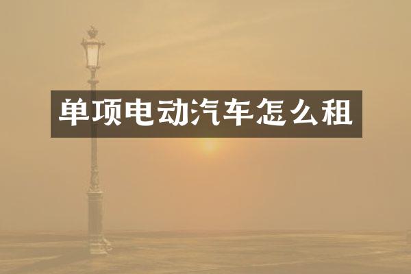 单项电动汽车怎么租