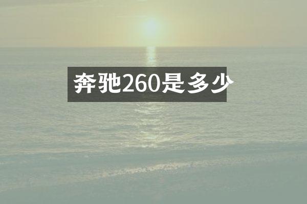 奔驰260是多少