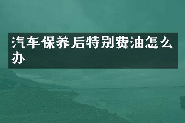 汽车保养后特别费油怎么办