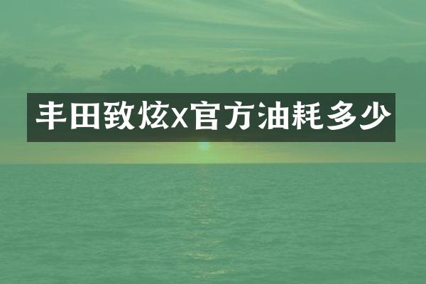 丰田致炫x官方油耗多少