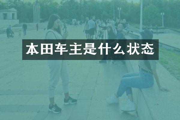 本田车主是什么状态