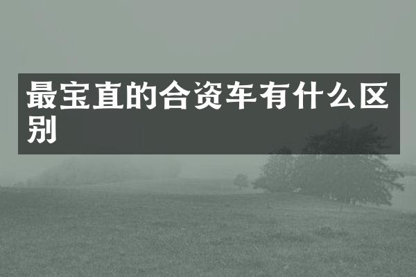 最宝直的合资车有什么区别