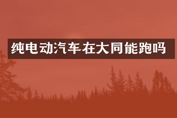 纯电动汽车在大同能跑吗