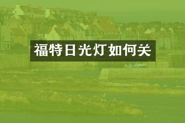 福特日光灯如何关