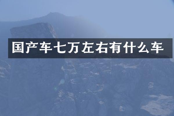 国产车七万左右有什么车