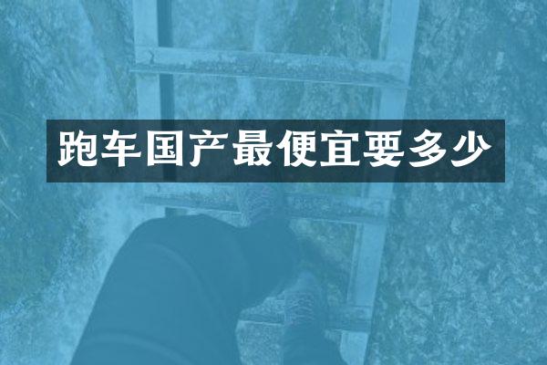 跑车国产最便宜要多少