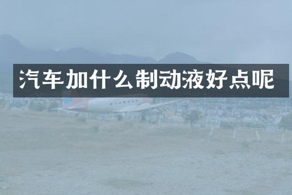 汽车加什么制动液好点呢