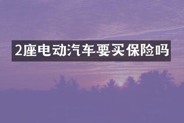 2座电动汽车要买保险吗