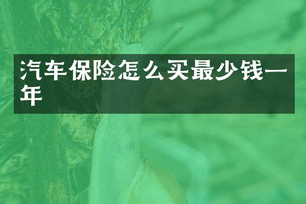 汽车保险怎么买最少钱一年