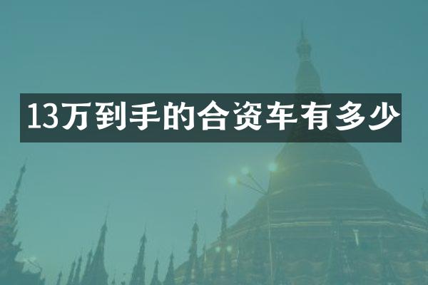 13万到手的合资车有多少