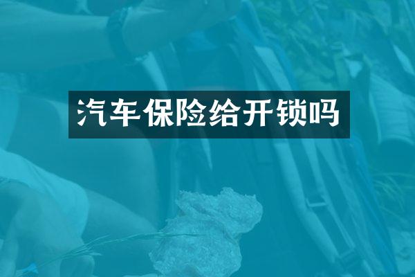 汽车保险给开锁吗