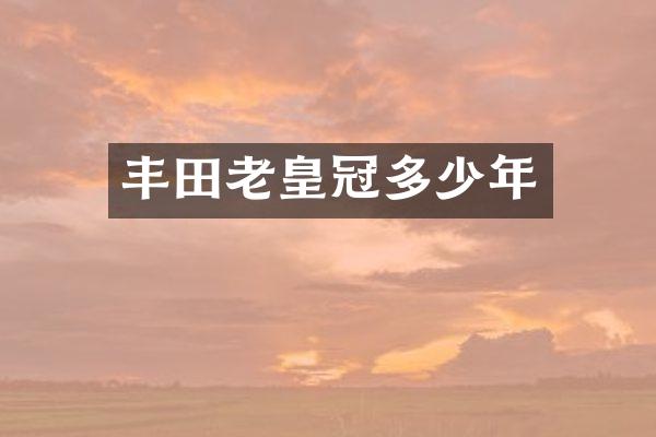 丰田老皇冠多少年