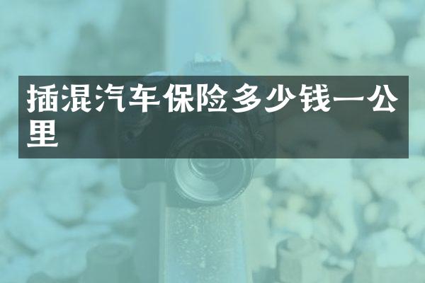 插混汽车保险多少钱一公里