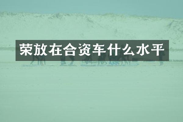 荣放在合资车什么水平