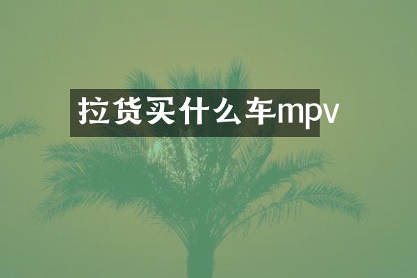 拉货买什么车mpv