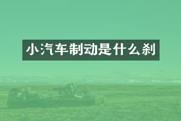 小汽车制动是什么刹