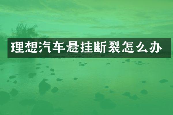 理想汽车悬挂断裂怎么办