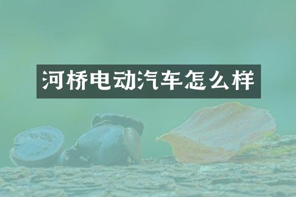 河桥电动汽车怎么样