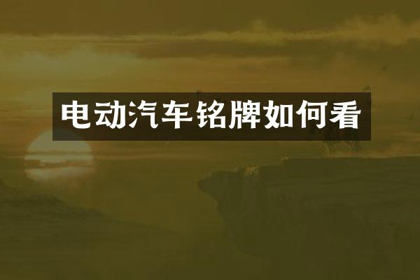 电动汽车铭牌如何看