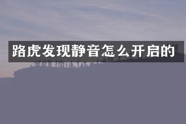 路虎发现静音怎么开启的