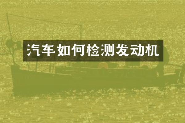 汽车如何检测发动机
