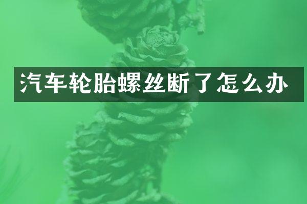 汽车轮胎螺丝断了怎么办