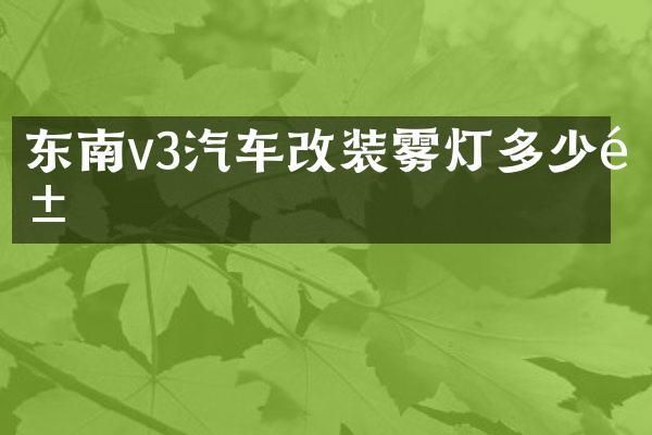 东南v3汽车改装雾灯多少钱