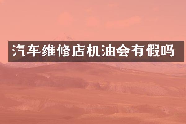 汽车维修店机油会有假吗