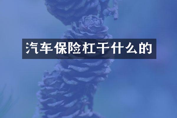 汽车保险杠干什么的