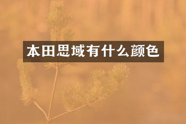 本田思域有什么颜色