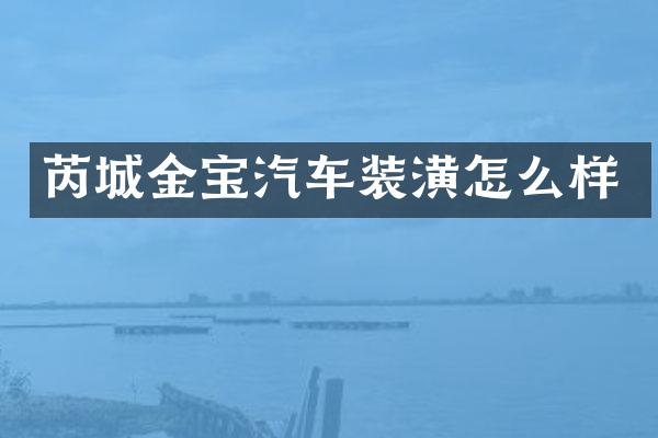 芮城金宝汽车装潢怎么样