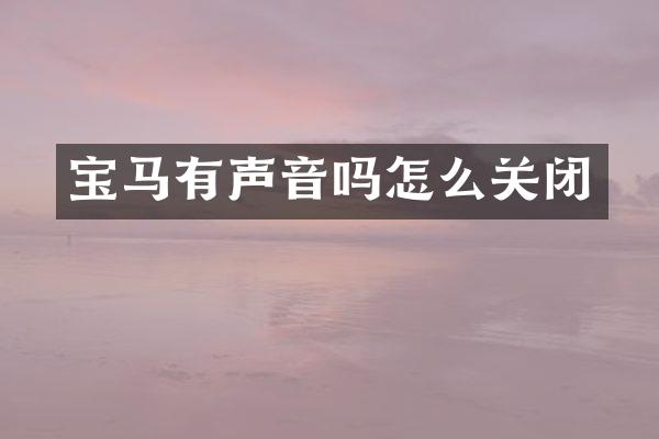 宝马有声音吗怎么关闭