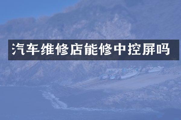 汽车维修店能修中控屏吗