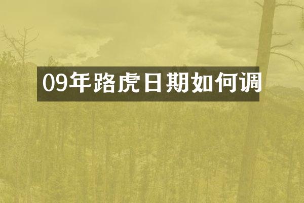 09年路虎日期如何调