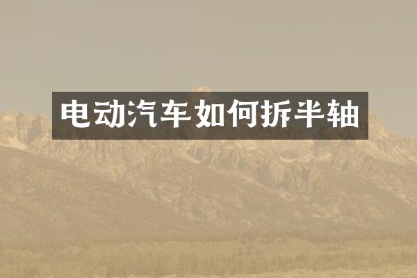 电动汽车如何拆半轴
