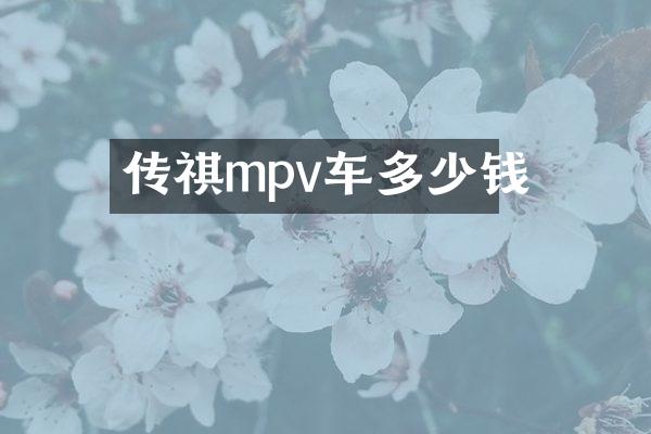传祺mpv车多少钱
