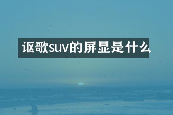讴歌suv的屏显是什么