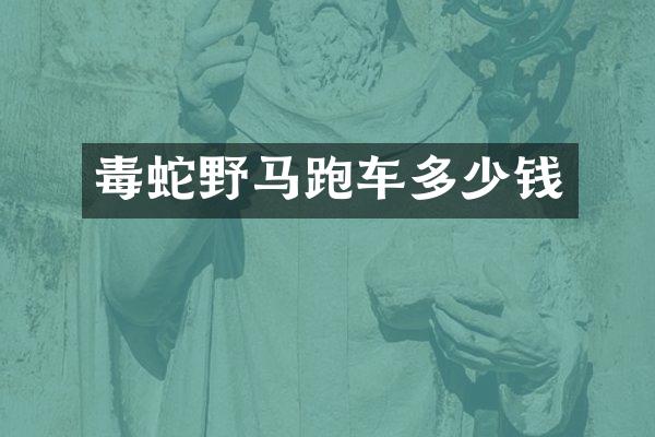 毒蛇野马跑车多少钱