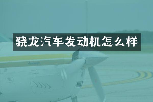 骁龙汽车发动机怎么样