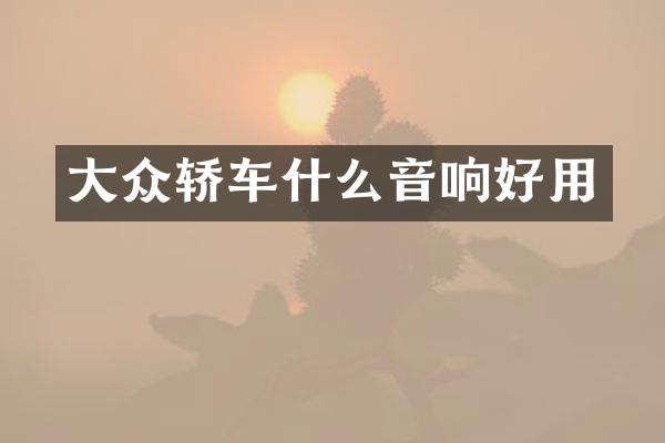 大众轿车什么音响好用