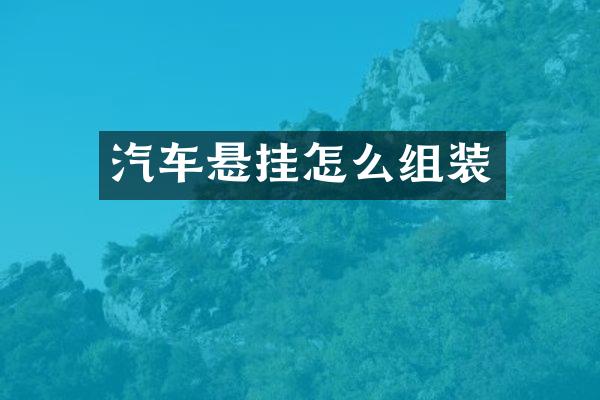 汽车悬挂怎么组装