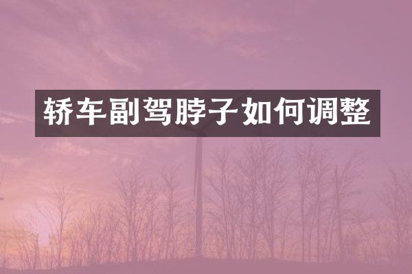 轿车副驾脖子如何调整