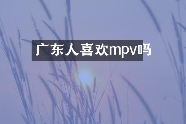 广东人喜欢mpv吗