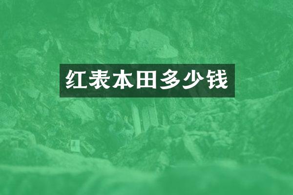 红表本田多少钱