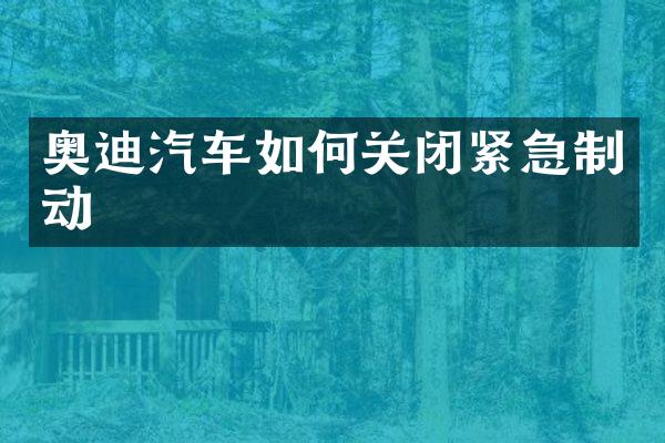 奥迪汽车如何关闭紧急制动
