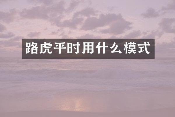 路虎平时用什么模式