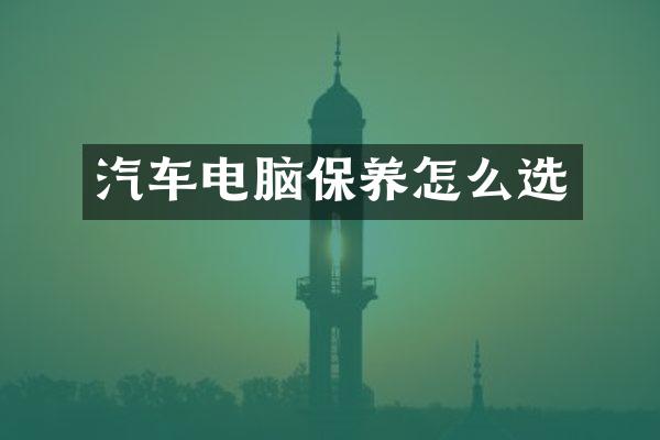 汽车电脑保养怎么选