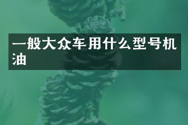 一般大众车用什么型号机油