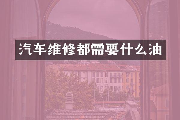 汽车维修都需要什么油
