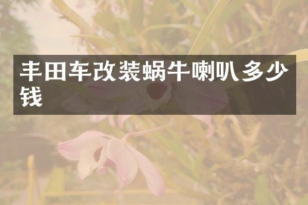 丰田车改装蜗牛喇叭多少钱